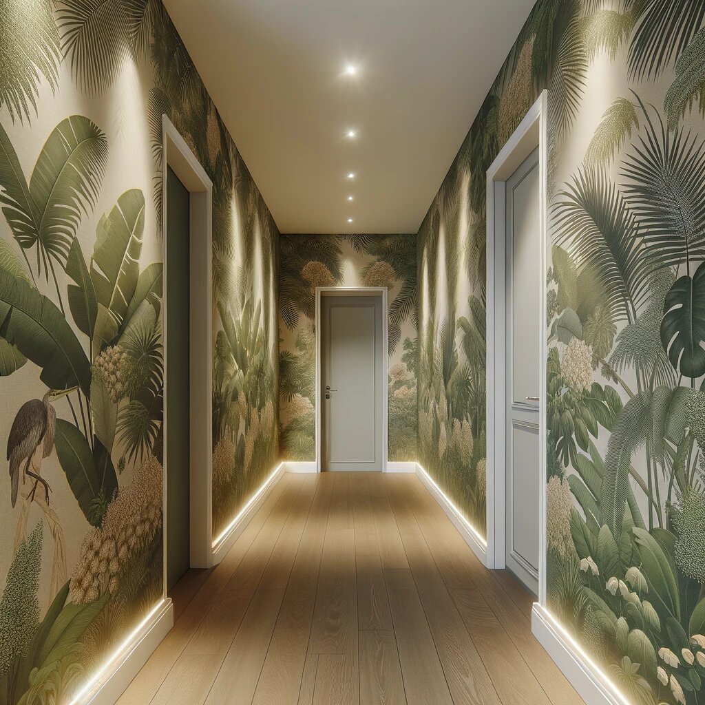 Papier peint jungle couloir​
